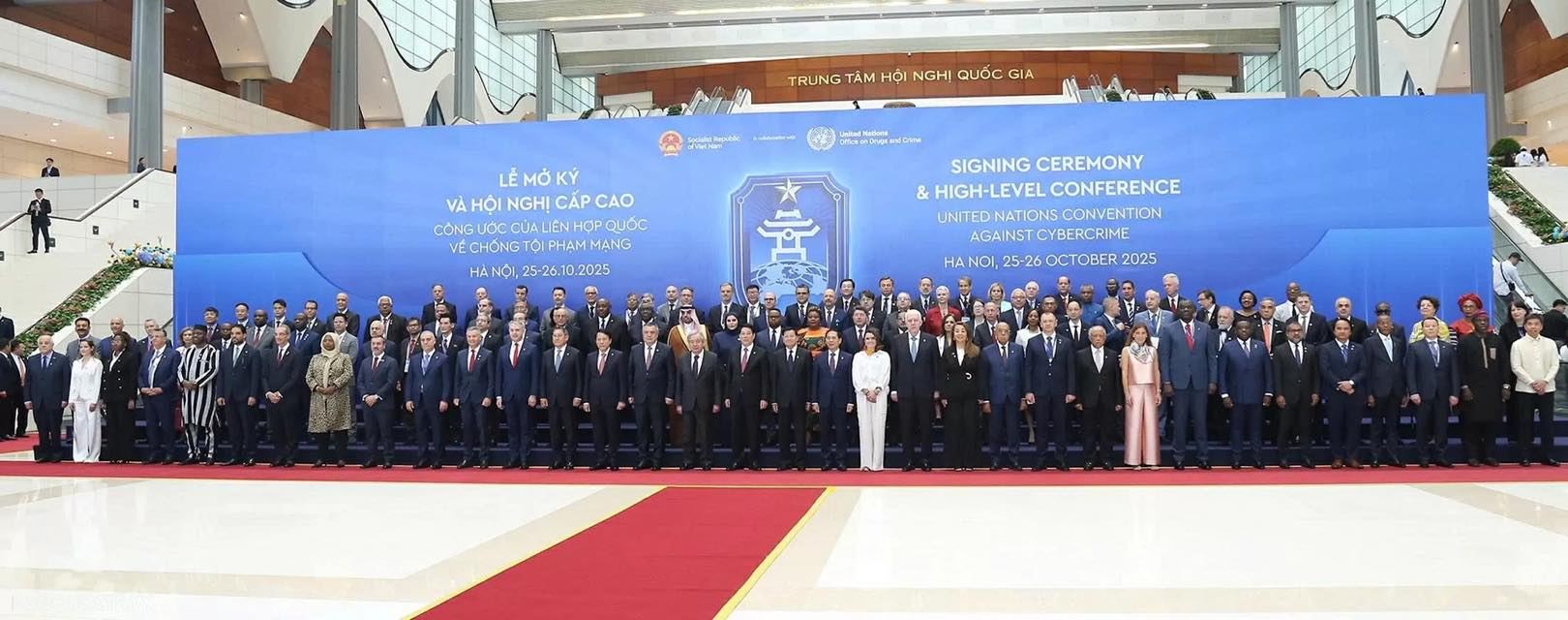 Lễ đón chính thức các Trưởng đoàn tại Lễ mở ký Công ước Liên hợp quốc về chống tội phạm mạng