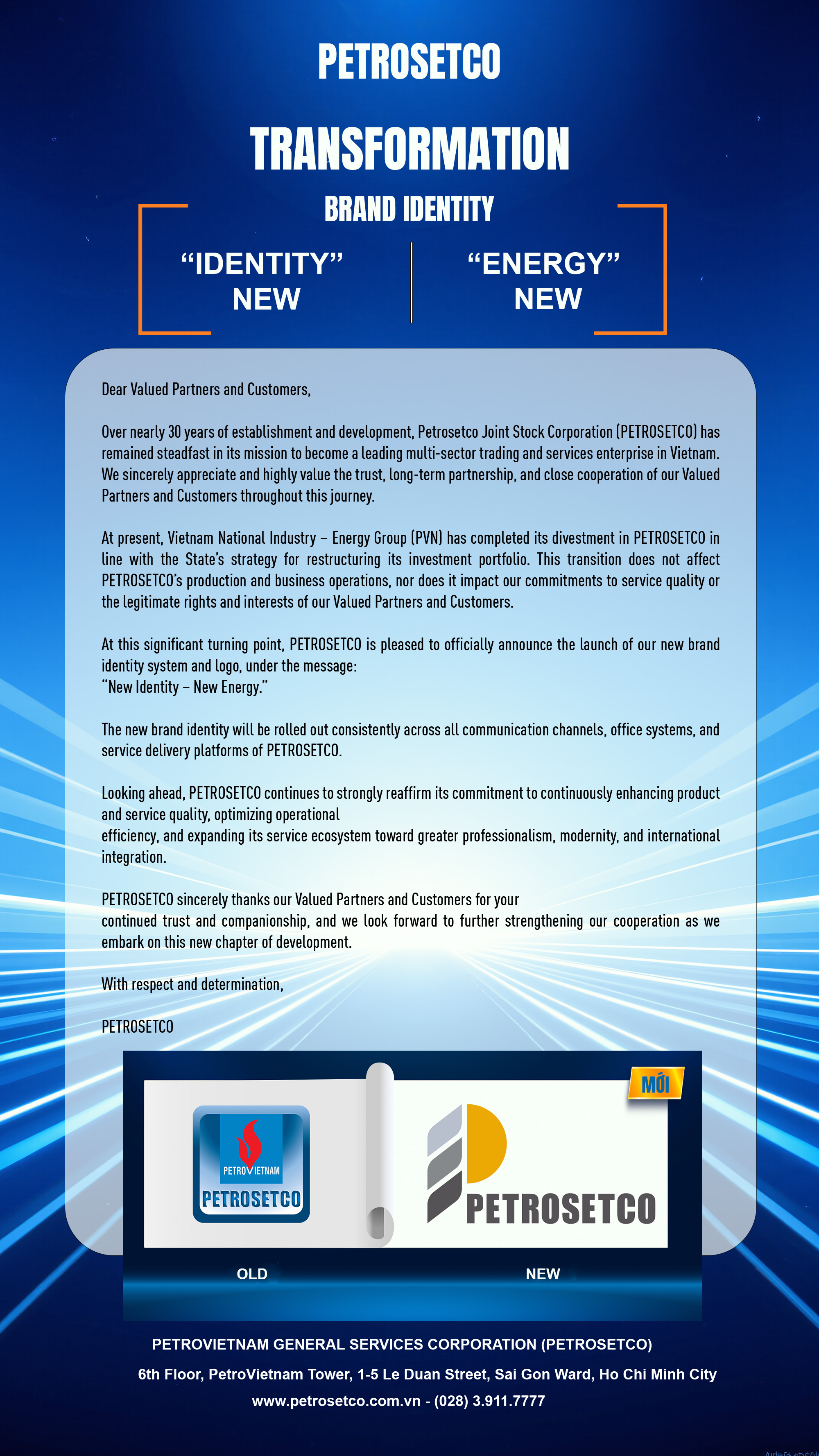 PETROSETCO: New Identity – New Energy